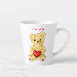 Tasse Latte Mignonne Ours En Teddy Tenant Coeur - Adorable Jou