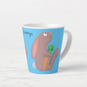Tasse Latte Mignons lapin lapin lapin assis avec dessin de car