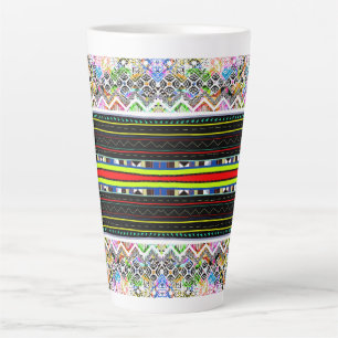 Tasse Latte Mignons motifs tribaux aztèques colorés