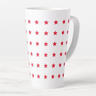 Tasse Latte Mignons rouge à main étoiles motif moderne fun