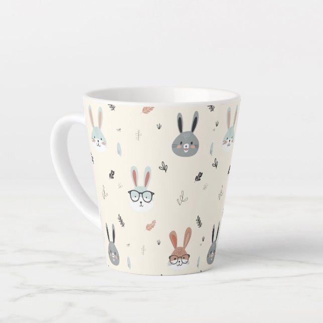 Tasse Latte Mignons visages d'animaux (Angle gauche)
