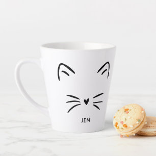 Tasse Latte Mignons Whiskers de chat