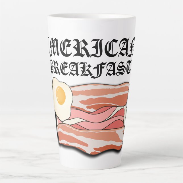 Tasse Latte Mikitiez petit-déjeuner américain oeufs de bacon p (Devant)
