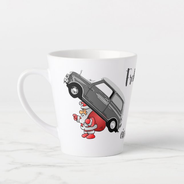 Tasse Latte Mini Cooper Noël (Gauche)