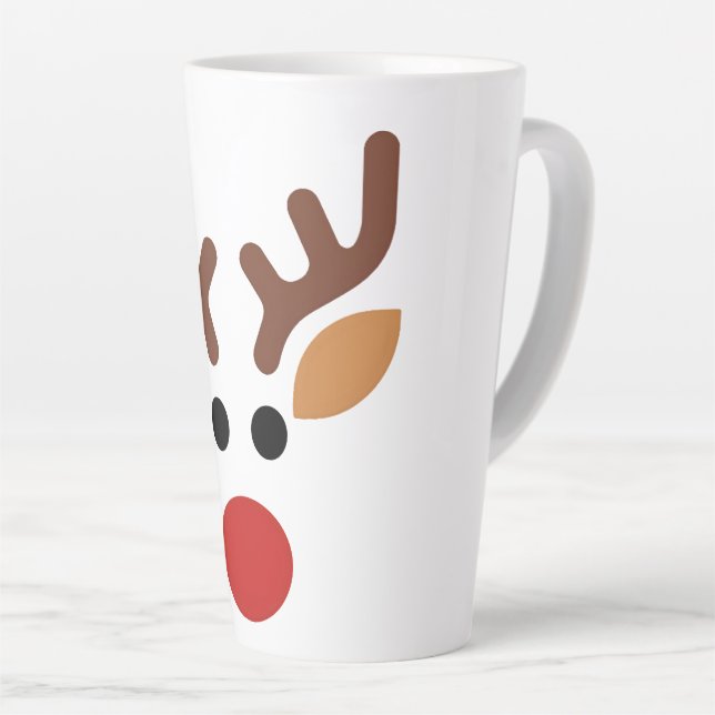 Tasse Latte Minimalist Rudolph Reindeer (Angle droit)
