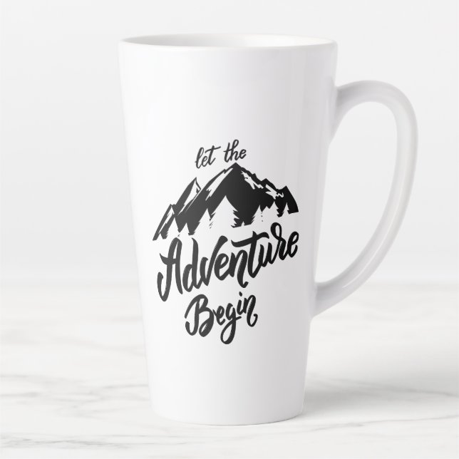 Tasse Latte Minimaliste noir et blanc (Droite)