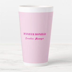 Tasse Latte Minimaliste rose tendance personnalisé nom personn