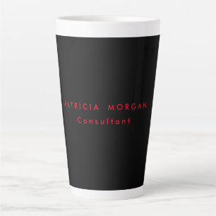 Tasse Latte Minimaliste tendance Noir Rouge Professionnel Votr