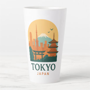 Tasse Latte Minimaliste Tokyo Japon Voyage   Moderne 