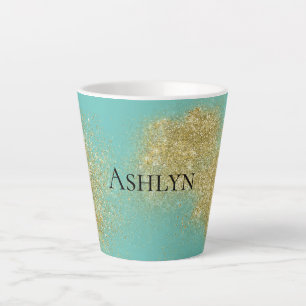 Tasse Latte Mint Gold Glitzy Parties scintillant