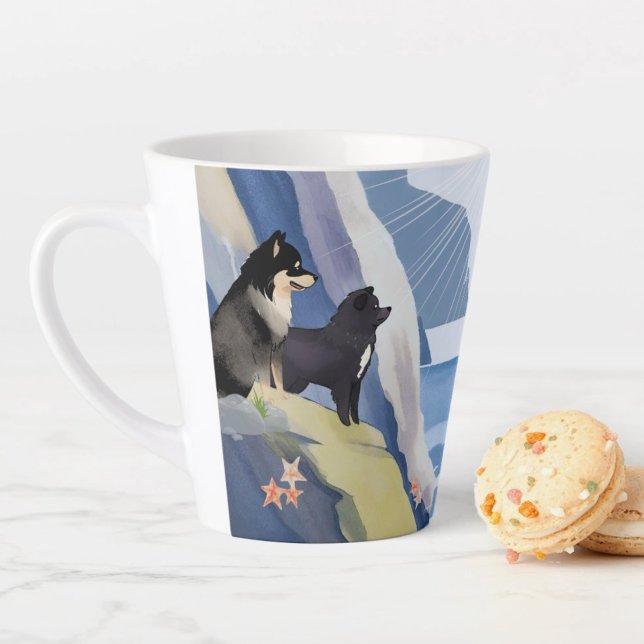 Tasse Latte MIROIR DE LA MER Lapphund (Créateur téléchargé)
