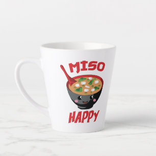 Tasse Latte Miso Happy Funny Food Kawaii