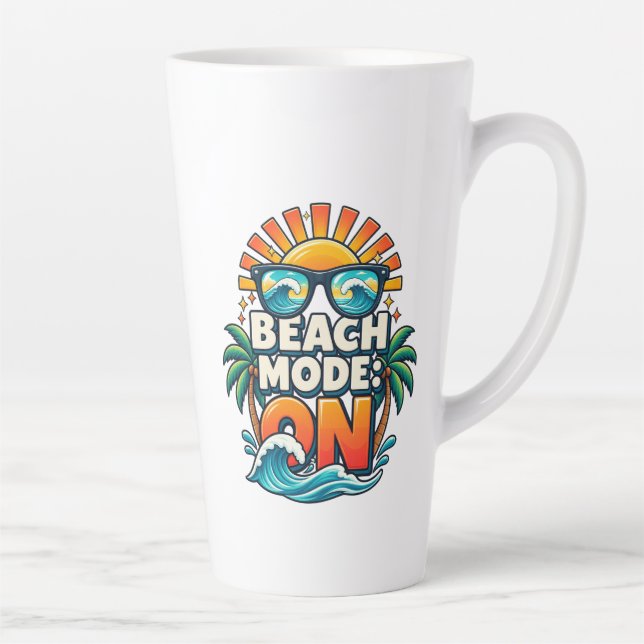 Tasse Latte Mode Plage : Prêt (Droite)