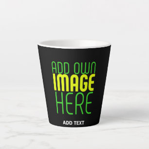 TASSE LATTE MODÈLE DE TEXTE D'IMAGE NOIRE SIMPLE ET MODERNE