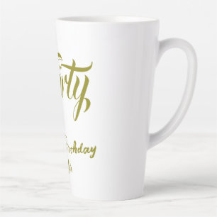 Tasse Latte modèle or 30e anniversaire ajouter nom date année