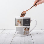 Tasse Latte Moden 3Collage Photo & Grey Meilleur Cadeau Famili<br><div class="desc">Moden 3Collage Photo & Grey Meilleur Cadeau Familial</div>