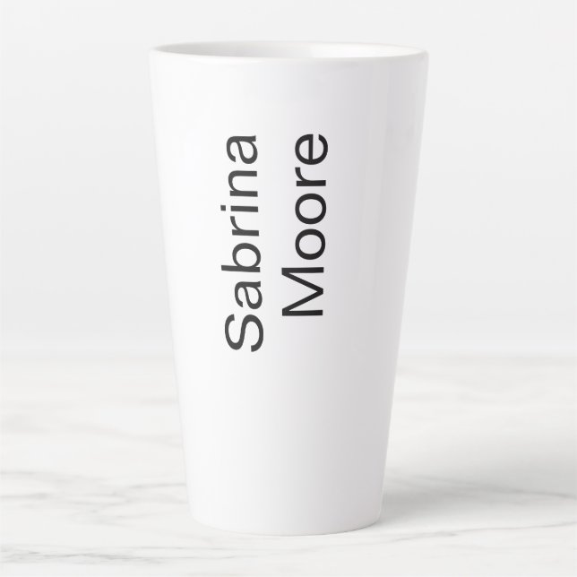 Tasse Latte Modern Minimalist Plain Professional Ajouter un no (Devant)