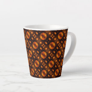 Tasse Latte Moderne Bohème Élégant Motif Artistique Abstrait D
