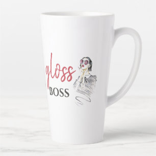 Tasse Latte Moderne brillant Boss Girl Black Red Funny World A