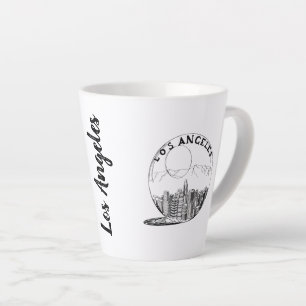 Tasse Latte Moderne et élégant Los Angeles Sity Black White