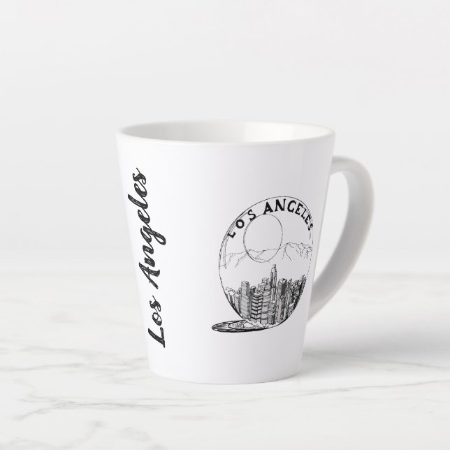 Tasse Latte Moderne et élégant Los Angeles Sity Black White (Angle droit)