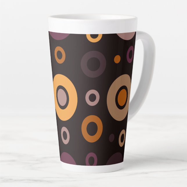 Tasse Latte Moderne géométrique d'automne du milieu du siècle (Angle droit)