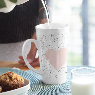 Tasse Latte Moderne Pastel Rose & Coeur Beau Cadeau