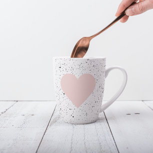 Tasse Latte Moderne Pastel Rose & Coeur Beau Cadeau
