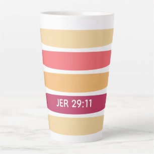 Tasse Latte Moderne Pastel Striped Christian JEREMIAH 29:11