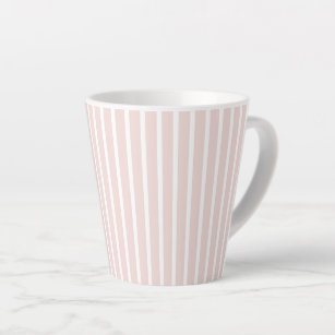 Tasse Latte Moderne rose vif blanc rayures verticales chic mig