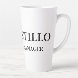 Tasse Latte Moderne tendance Elégant Simple White Manager
