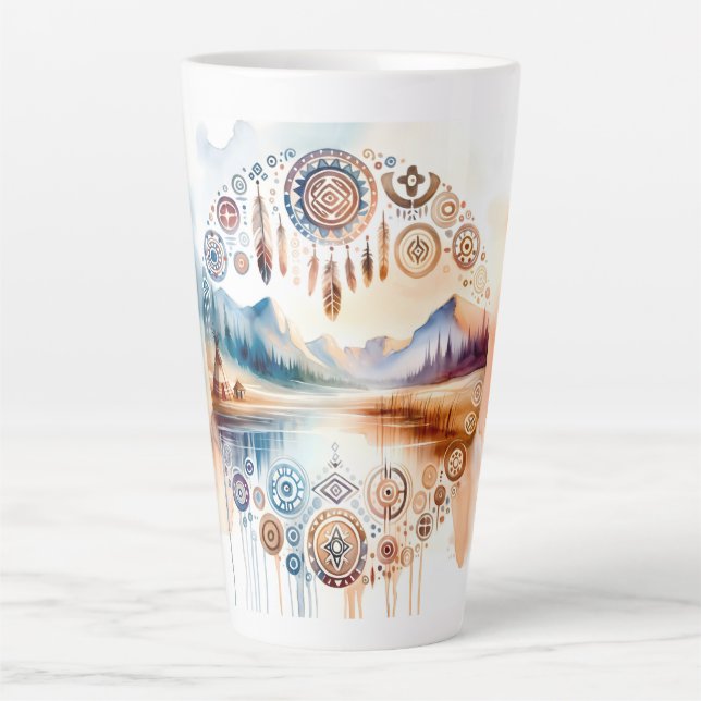 Tasse Latte Mois du patrimoine amérindien (Devant)