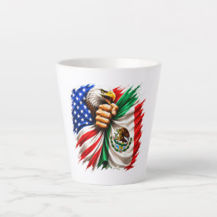 Tasse Latte Mois du patrimoine hispanique Drapeau USA Mexique