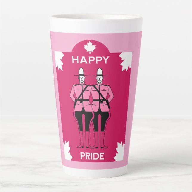 Tasse Latte Mois gay pride Canada (Devant)