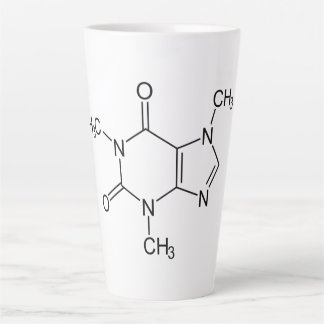 Tasse Latte Molécule de caféine Chimie Café Atomes