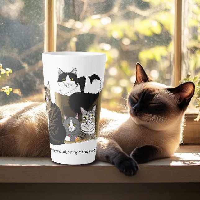 Tasse Latte Mon chat a des chats (Créateur téléchargé)