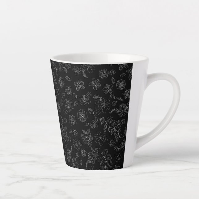 Tasse Latte Mon design de fleurs 8 (Droite)