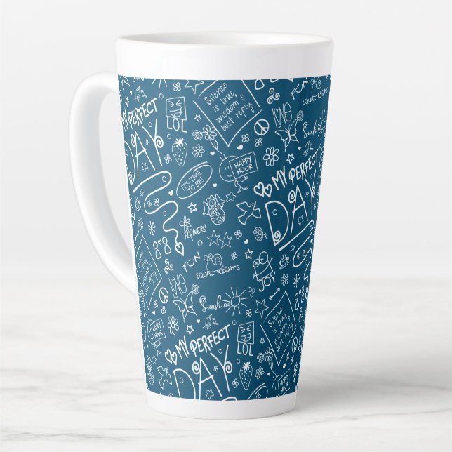 Tasse Latte Mon jour parfait - Pensée positive 2a (Angle gauche)