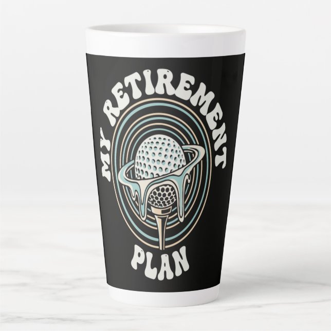Tasse Latte Mon Plan De Retraite Golfeur De Retraite De Golf (Devant)
