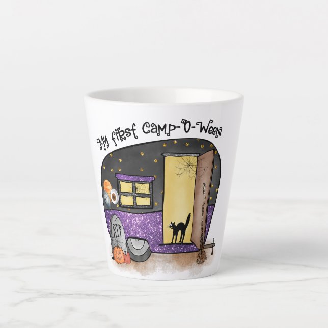 Tasse Latte Mon premier camp-O-Ween | Halloween Camping (Devant)