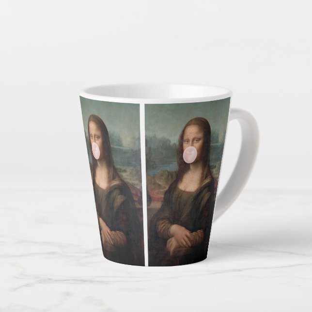 Tasse Latte Mona Lisa Blown Pink Buble gomme (Angle droit)