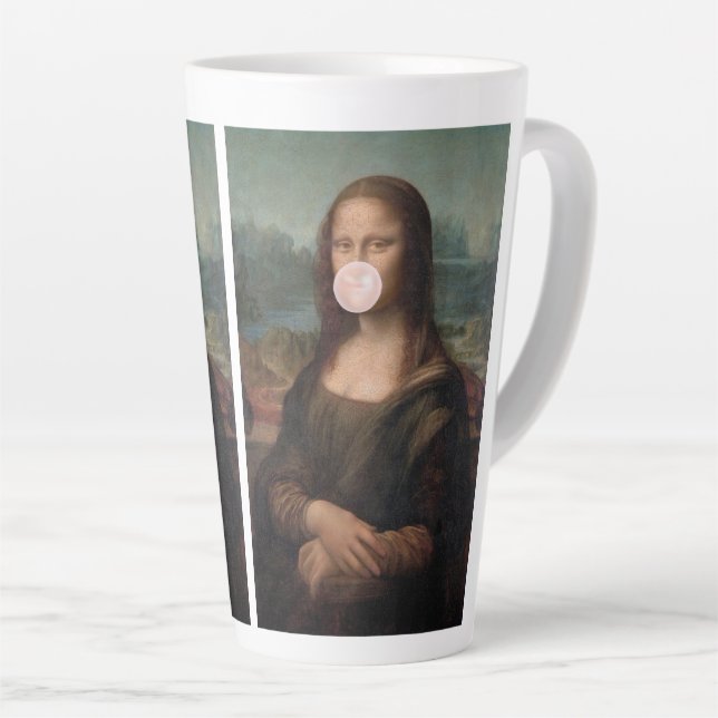 Tasse Latte Mona Lisa Blown Pink Buble gomme (Angle droit)