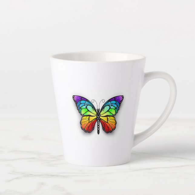 Tasse Latte Monarque papillon arc-en-ciel (Droite)