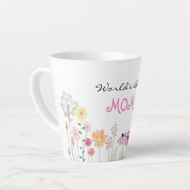 Tasse Latte Monde Meilleure maman | Jardin Fleur sauvage (Angle gauche)