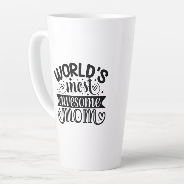 Tasse Latte Mondes les plus merveilleux maman (Angle gauche)