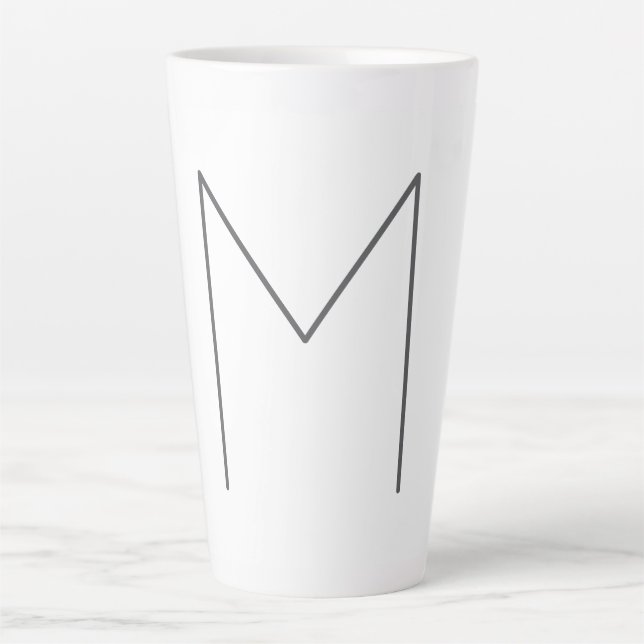 Tasse Latte Monogram Modern Simple Minimalist Plain (Devant)