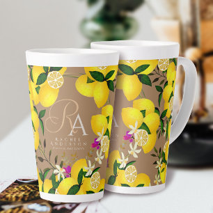 Tasse Latte Monogramme citron Brown