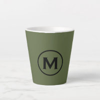 Monogramme classique minimal vert olive