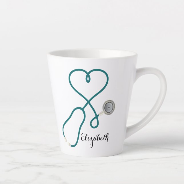 Tasse Latte Monogramme des diplômés de l'école Médicale de soi (Droite)