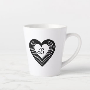 Tasse Latte Monogramme du coeur noir